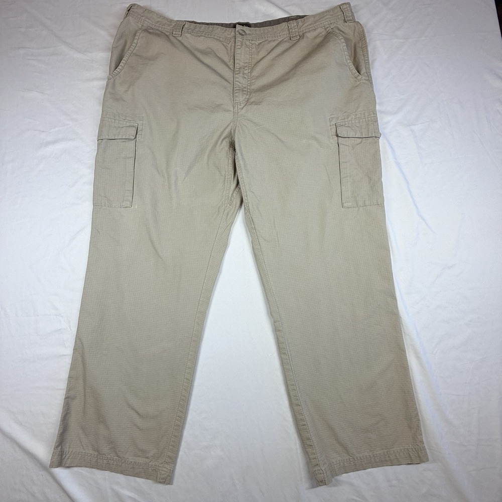 Men's Cabelas Cargo Pants Ripstop 44 With 30" Inseam Khaki Fishing Hiking Work